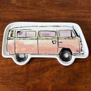 Fishs Eddy VW Vanagon Trinket Dish Tray Plate Volkswagen Van Ceramic 8" Retro